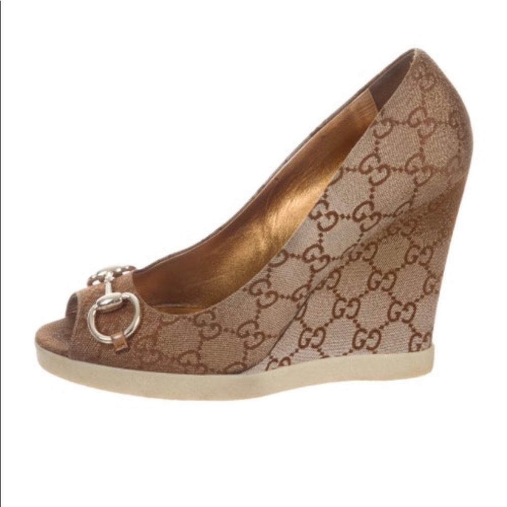 Gucci open toe wedges